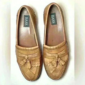 Vintage BASS Men’s Brighton Leather Tassel Loafer Rubber Sole Tan Size 12